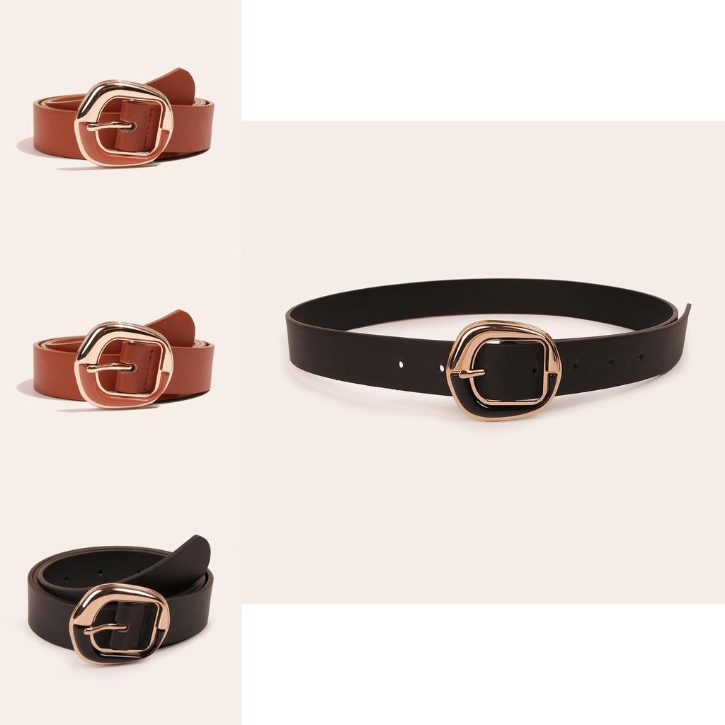 Black And Brown Faux Leather Belt With Classic Pin Closure For Trendy Outfits