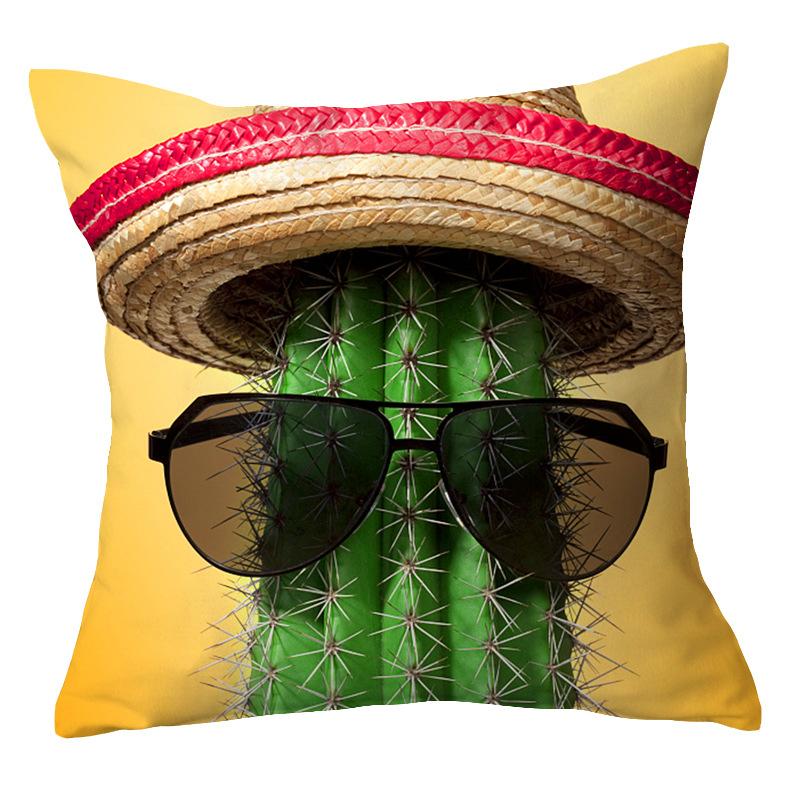 

Подушка для офисного кресла Наволочка для домашней подушки Инс Плюшевая Наволочка с принтом Зеленое растение Скандинавский стиль Подушка 45 * 45cm (excluding core)