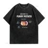 Anatomy Of A Furry Potato Guinea Pig Lover T Shirt vintage Washed fashion Top For Everyday Wear graphic Breathable Versatile