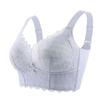 Large Chest Revealing Small Key Shaping Lace Bra with Gathered Front Button Wide Shoulder Strap Underwear