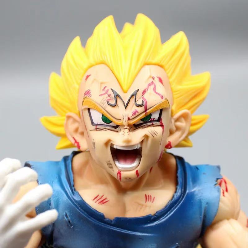 Anime Dragon Ball 26CM Combat Form Demonization Battle Damage Vegeta Figure Statue PVC Model Toys Decora Gifts