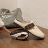 Chaussures tendance 2024 pour femmes : mules en daim, pantoufles, sandales avec soutien de la voûte plantaire, diapositives de plage, chaussures de maison de couleur unie