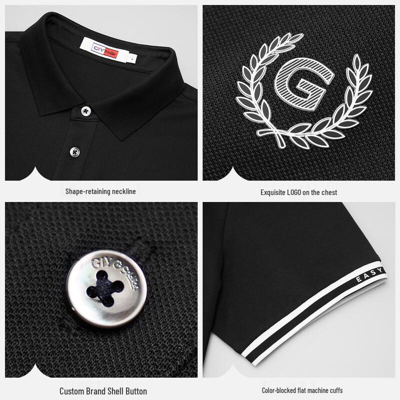 Goldlion Men's Breathable Short-Sleeve Polo T-shirt
