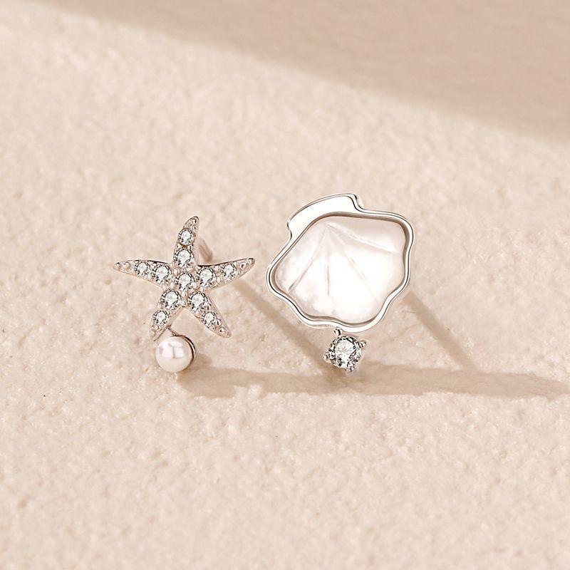 S925 Sterling Silver Starfish Shell Pendant Necklace - Korean Style, Simple and Elegant Clavicle Chain for Women 925 Silver