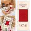 50PCS Red Happy Valentine's Day Stickers Self Adhesive Emboss Rose Flower Wrapping Sealing Label Rectangle Packing Ornament