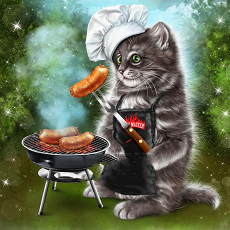 5D DIY Diamond Painting Cat Cross Stitch Kits Diamond Embroidery Animal Needlework Mosaic Full Square Decor For Home