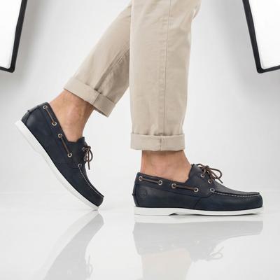 Cedar Bay Boat Shoe  - Men's Classic Boat Shoes Leather Blue TB0A28BM-019 ORIGINAL