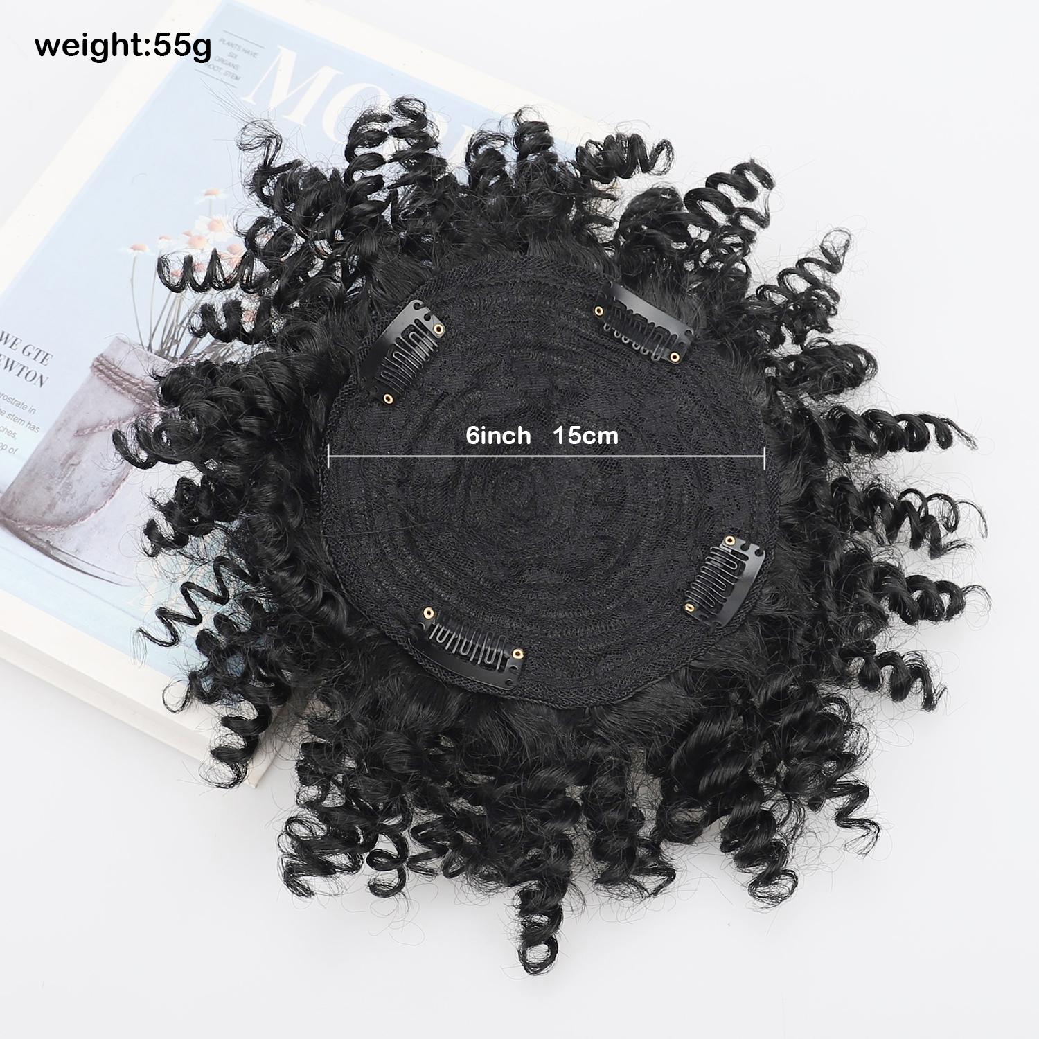 

jeedou Black Dreadlock Toupee for Men Short Curly Hair Topper for Women Afro Curly Synthetic Hair Toppers with 4Clips Wigs