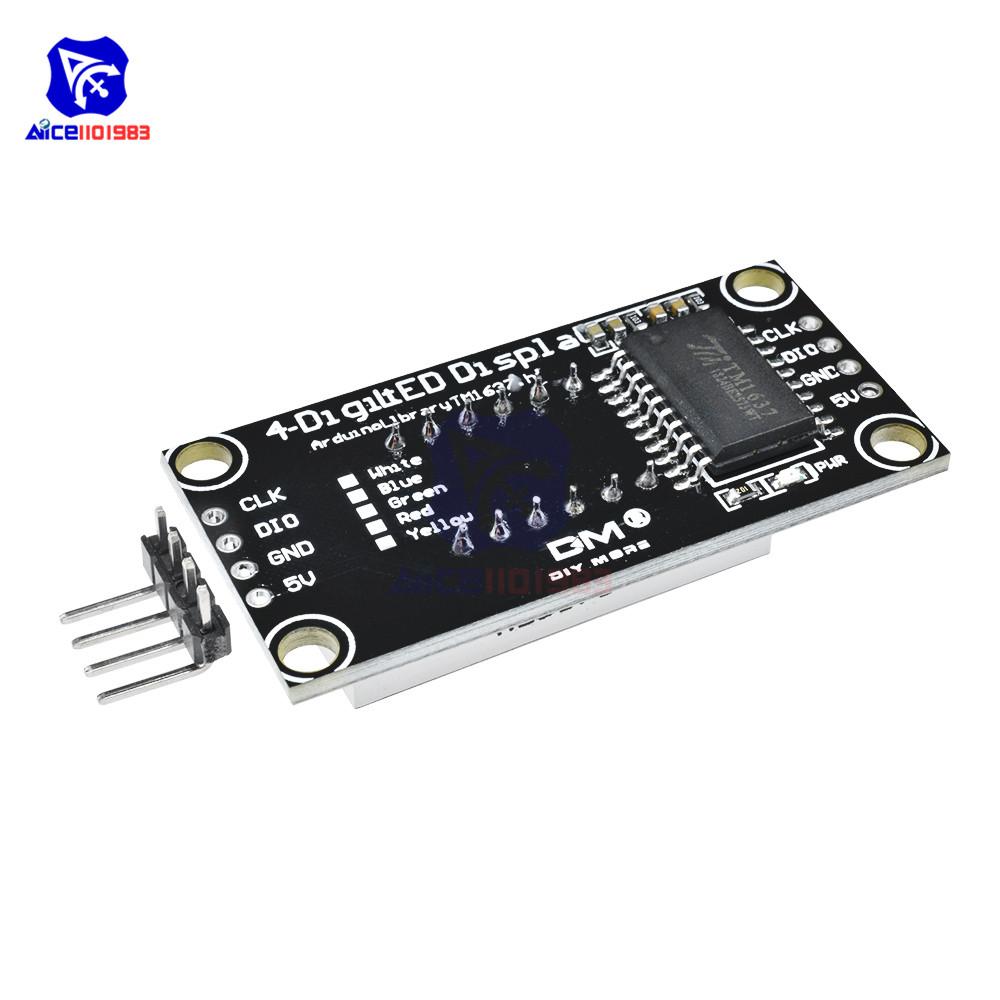TM1637 0.36" 4 Bit LED Digital Tube Display 7 Segments Red Green Blue Yellow White LED Module Board with Pin for Arduino