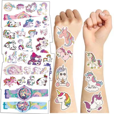 10 Folhas Adesivo de Tatuagem de Unicórnio Tatuagem Temporária Falsa Braço Mãos Corpo À Prova D'água Tatuagens Para Crianças Brinquedo Presente