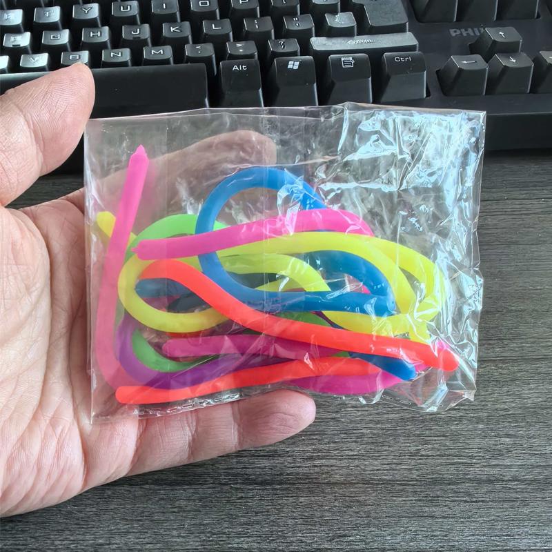 Toys 10PCS Small Fidget Stretchy Noodles 18CM Sensory Stress Relief ADHD Autism Anxiety Therapy Birthday Party Favors Gifts Kids