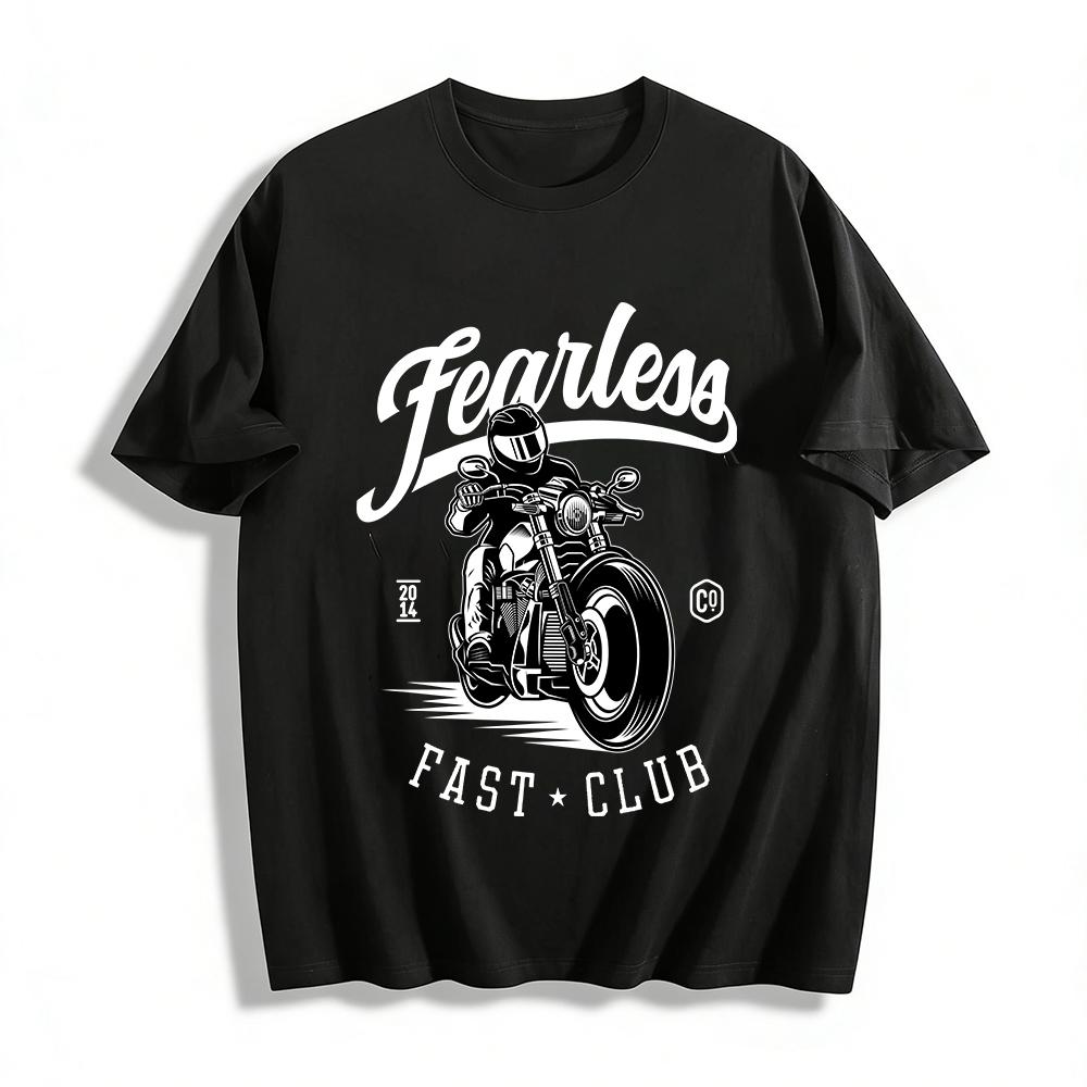 

Vintage Biker Print Cool Casual T-Shirt For Men Pure cotton T-shirt 6XL