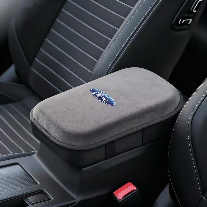 Car Plush Armrest Pad Center Console Cushion Armrest Pad For Ford Mustang Fiesta Focus Ecosport Kuga Edge F150 Ranger KA Sticker