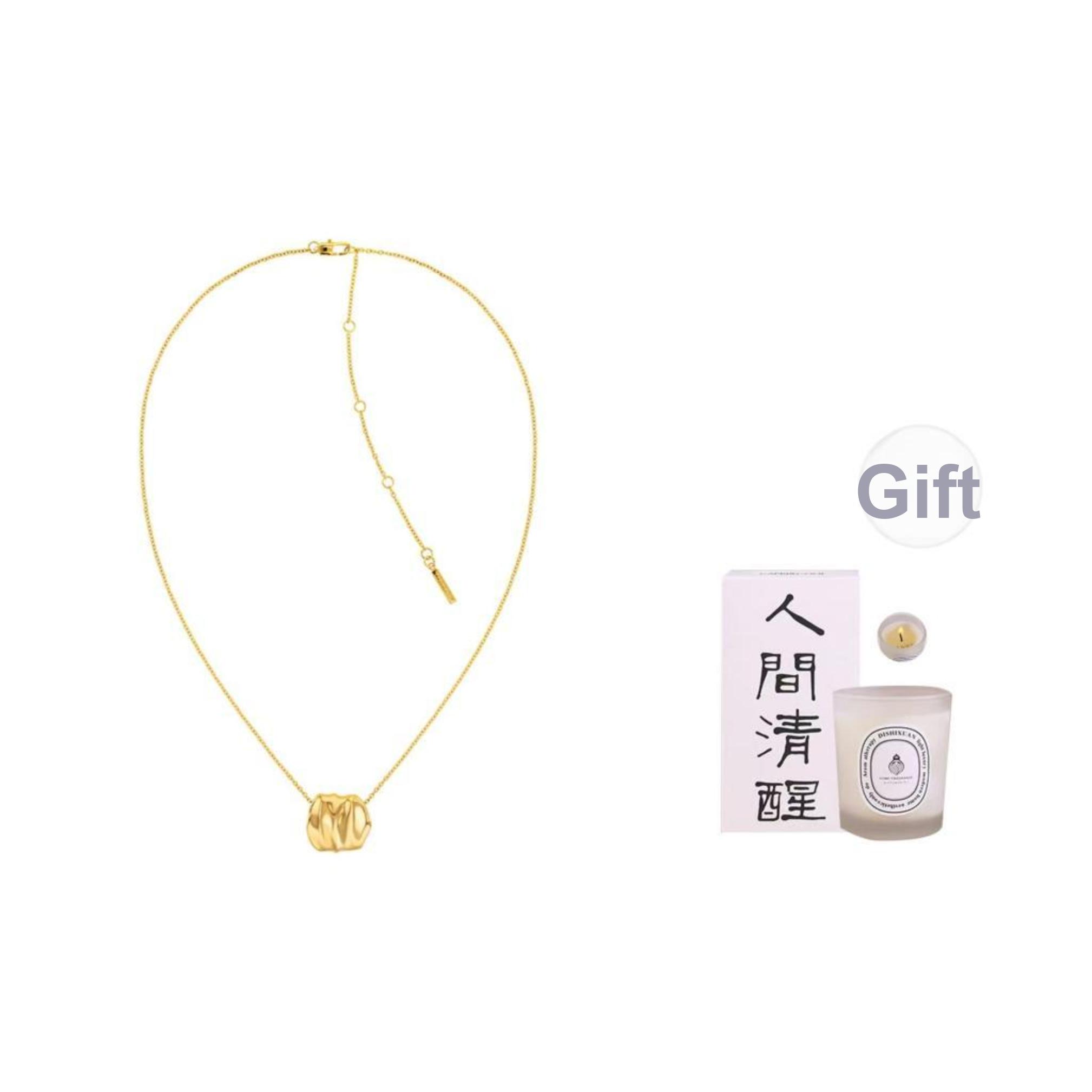 

Calvin Klein Timeless Collection Small Apple Elegant Stainless Steel Necklace Women necklace Gold 35000639 F,Gold
