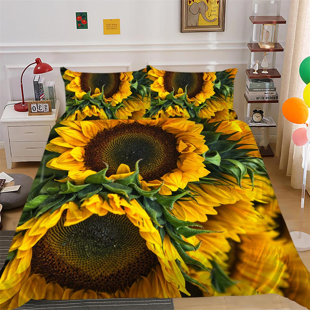 Juego de cama con estampado de flores, colchas de poliéster de doble tamaño, ropa de cama para el hogar de alto rango a la moda