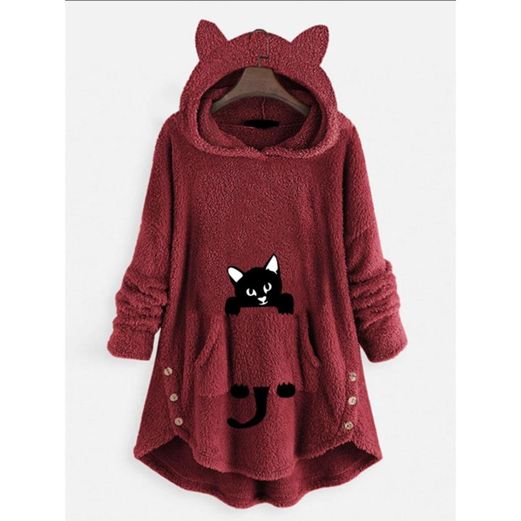 Autumn and Winter Hoodie, Women's Hooded Long Sleeved Double-sided Velvet Women's Oversized Jacket