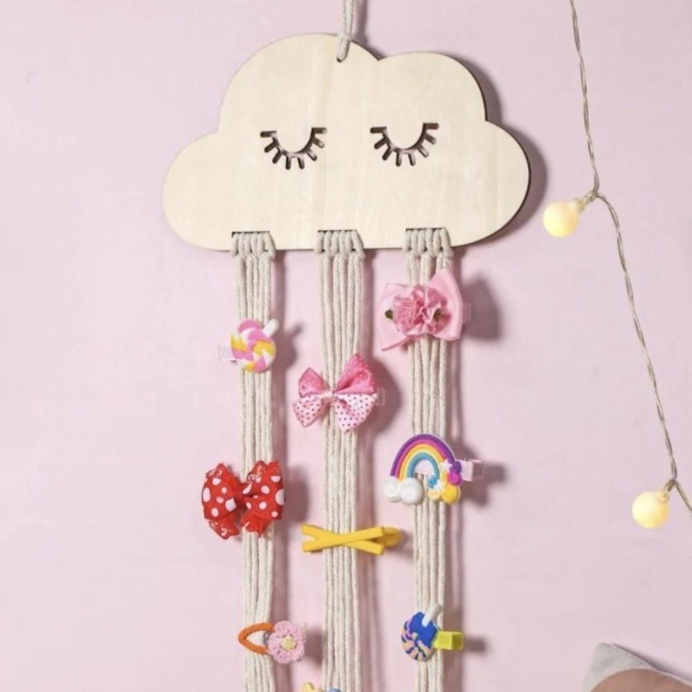 New Creative Hair Bow Organizer Wood Wall Mount DIY Accessories Bag Hair Clip Organizer for Girls DIY Craft