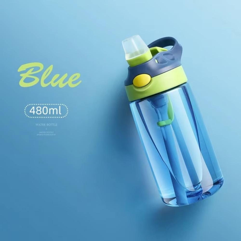 

480ML Baby Feeding Cup with Straw Sports Water Bottle Portable Children s Straw Cups For Children синій