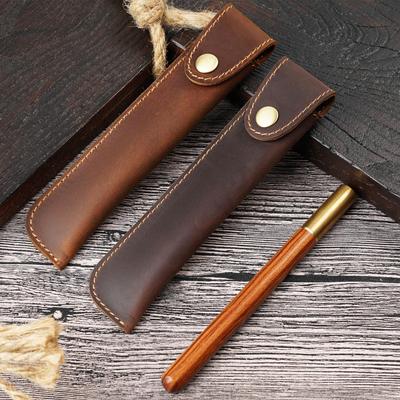 Genuine Leather Handmade Retro Pen Sleeve - Personalized Fountain Pen Case & Creative Gift