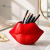 Kreatives Geschenk für Beauty-Liebhaber Lippenförmige Aufbewahrungsbox, Dekorative 3D-gedruckte PLA-Skulptur, Moderne Heim-Büro-Dekorationen Kunst-Dekoration Make-up-Pinsel