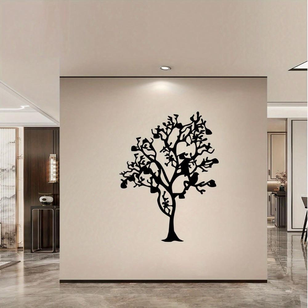 Vintage Iron Wall Art Tree Coat Rack with Bird Sculpture Rust Resistant Metal Home Decor Modern Gift