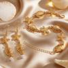Seashell Starfish Necklace Earrings Bracelet Jewelry Set Elegant Ocean-Themed 3-Piece Beach Vacation Gift for Women