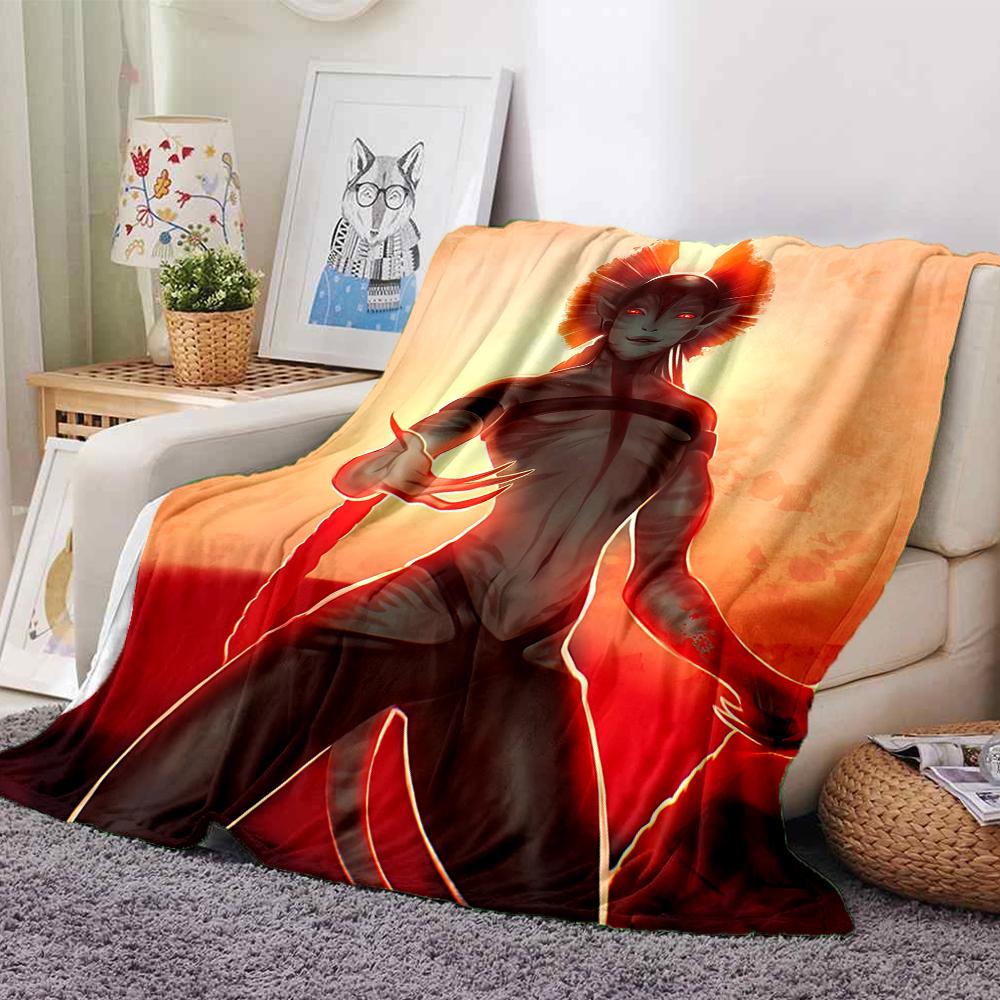 1Pc Fantasy Warrior Couple Blanket For Couch Bed Plush Cozy Fuzzy Blanket Super Soft Warm Blankets For Fall And Winter 0918285