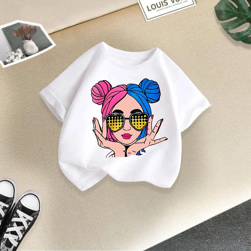 Kid T Shirt Cool Girl Printed Children T-shirt Kids 100% Cotton Clothes 2-13Y T-shirt Top Boys Girls Baby Tee