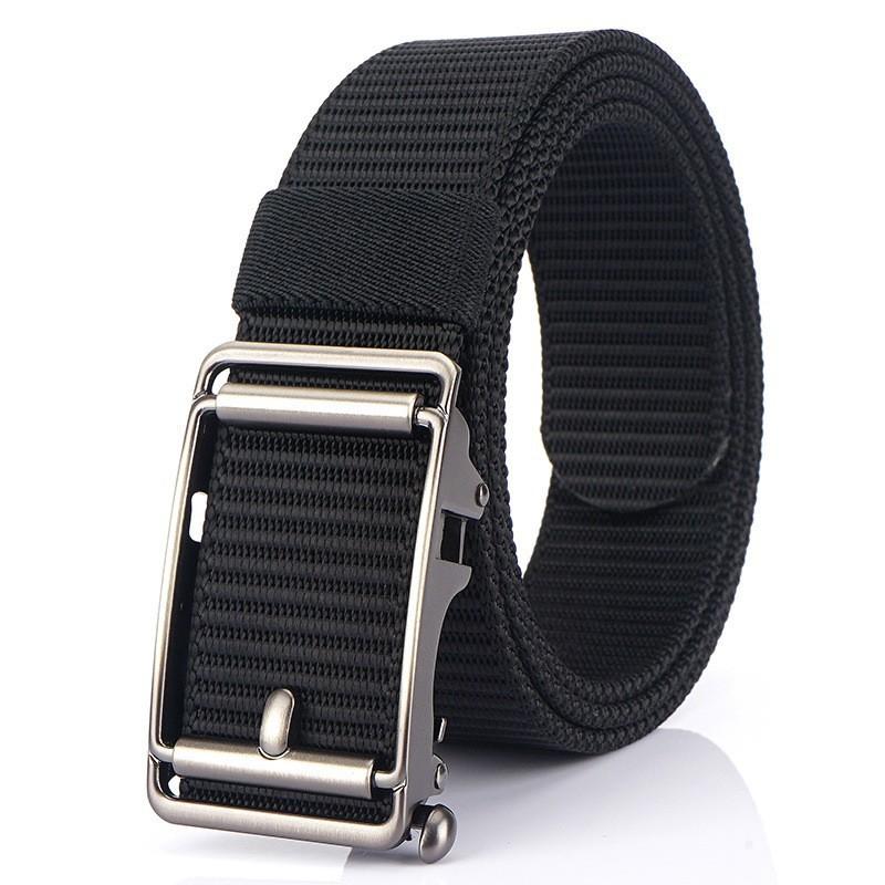 2020 3.5CM Automatic Buckle Nylon Belt Casual Business Canvas Men's Pants
