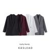 Kaslead New Arrival Women's Clothing Fashion Style Fashion Solid Color Polo Collar Micro-Cut Sleeve Suit Outwear
