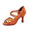 Upgrade Hot Selling Heel 7.5cm Silk Satin Latin Ballroom BD Dance Latin Shoes Women Dance Sports Shoes