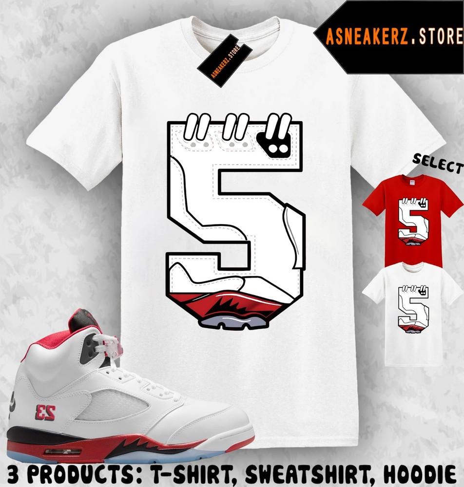 Футболка в тон 5 OG Fire Red 2025 To Match Sneaker Number 5s Футболка для Сникерхеда Унисекс Футболка XXL