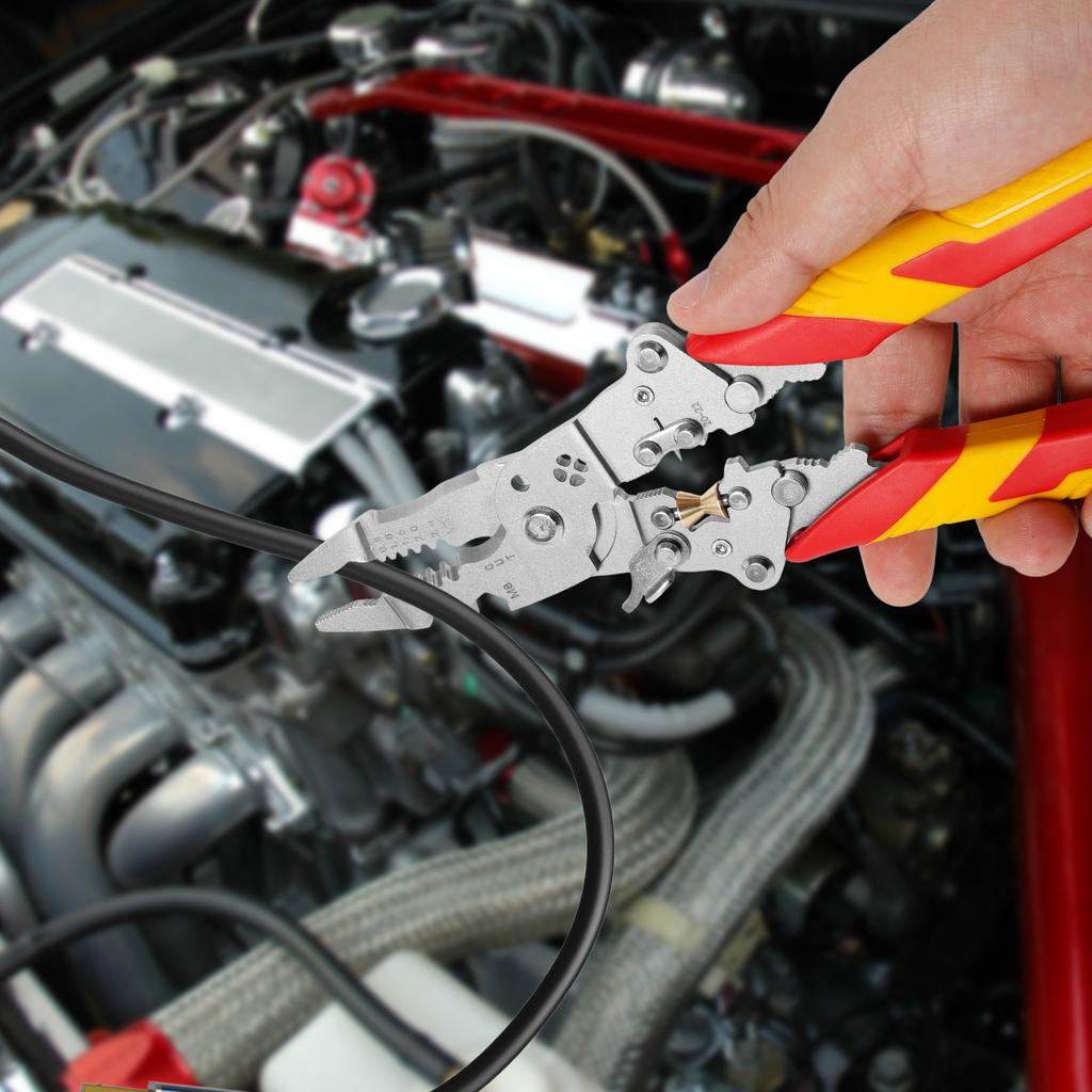 14 in 1 Multifunctional Wire Stripper Pliers Foldable Cable Stripper Tool Ergonomic Electric Wire Cutting Splitting Crimping