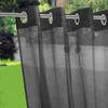 Outdoor Waterproof Sheer Curtains Grommet Indoor Sheer Curtain Garden Drapes Sun Shade Black White Gray Room Home Decor