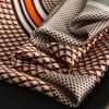 Silk scarf, scarf, European and American style color block, professional scarf, sunscreen shawl simulation silk 71cm splicing versatile square scarf s