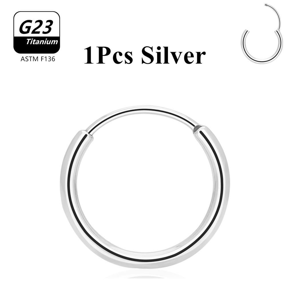1/10pcs G23 Titanium Hoop Earring For Women Piercing Nose Ring ASTM F136 Body Jewelry Accessories New