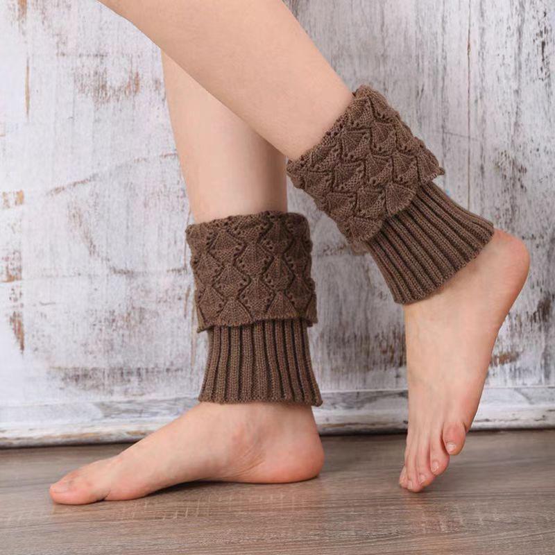 Women's Wool Knit Boot and Leg Warmers with Buttons