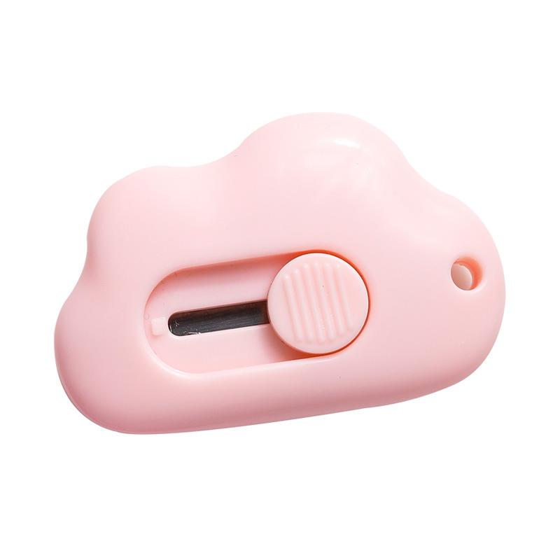 Small Cloud Utility Knife Telescopic Portable Mini Box Cutter Cute Girl Heart Open Express Open Box Office Knife