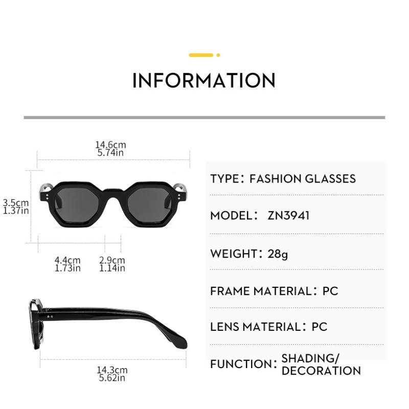 Women's Sunglasses, Fashion Polygonal Men's and Women's Sunglasses, Casual Sunglasses