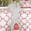 Ceramic Checkmate Jar Red Gingerbread Jar Flower Vase Porcelain Ornament Chinese Handicraft Home Decoration Accessories
