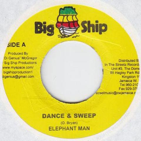 7inch Record ELEPHANT MAN - Dance & Sweep none Big Ship 2009 Jamaica Reggae, Ska & Dub