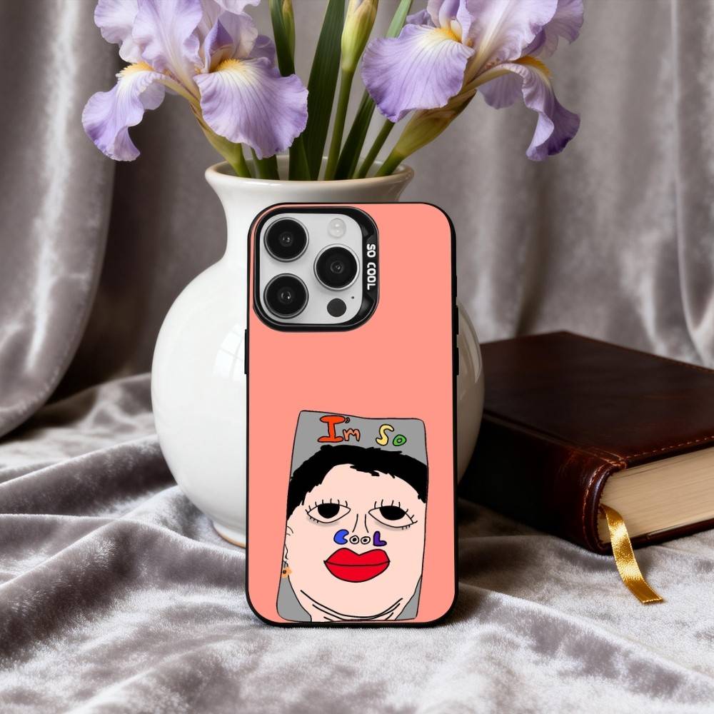 Funny I Am C-Cool Pattern Phone Case For iPhone17,16,15,14,13,12,11 Plus,Pro Max Black Candy silver phone case
