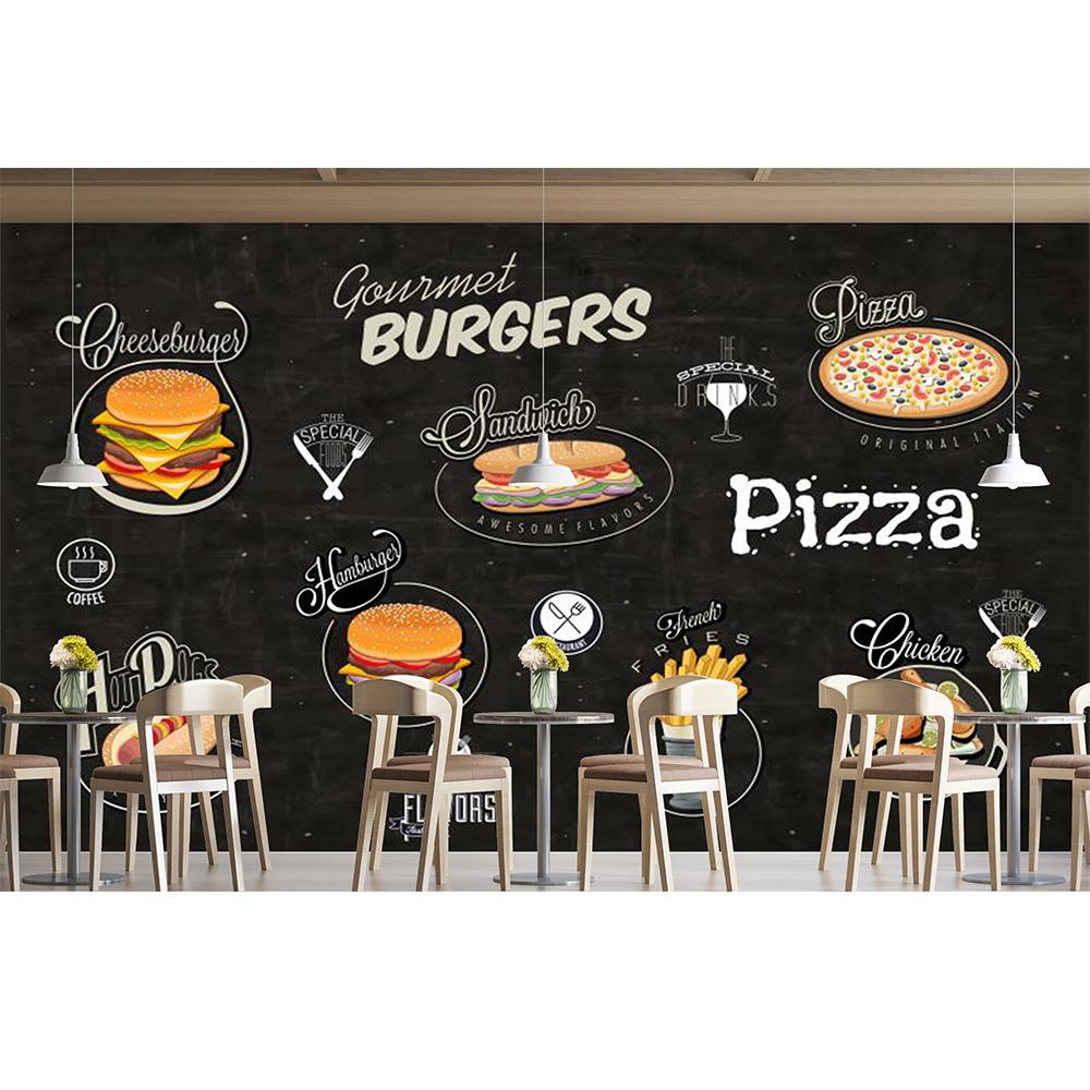 3D Pizza Essen Tapete Snack Bar Industrie Dekor Wandbild Fast Food Restaurant Pizza Tapete