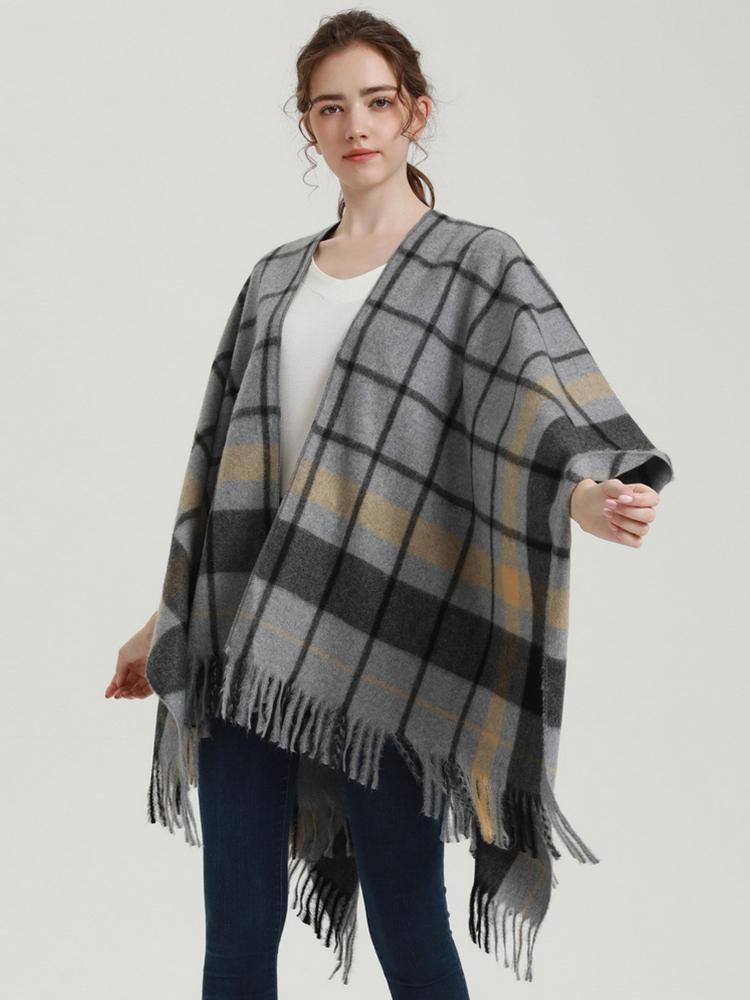 Luxury Design Imitation Cashmere Women Scarf Winter Plaid Poncho Tassel Wrap Shawl Capa Para Mujer Pashmina Chales Echarpe Hiver