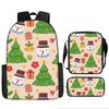 Christmas Backpack, 3D Digital Printed Backpack, Shoulder Bag, Pencil Case, Three-Piece Set