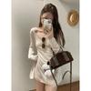 2026 Korean Style Backless Knit Dress - Spring/Autumn Fashion, Slimming Long Sleeve Design for Women