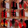 Luxury Red Flower Tassel Earrings: Stylish, High-End, Statement Studs for Women