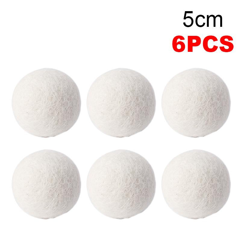 6pcs Reusable Wool Dryer Balls Home Washing Fleece Drying Laundry Ball Clothes Softener Washing Machine Accessories 3/4/5/6/7cm