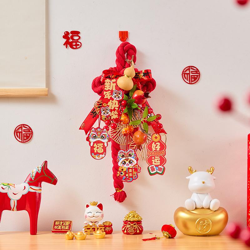Spring Festival New Year's Day Decoration Swastika Knot Pendant New Entry Door Handle Living Room Decoration Atmosphere New Year Pendant