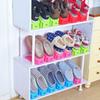 Saving Plastic Space Shoe Stand Dual Levels Adjustable Features Bedroom Use
